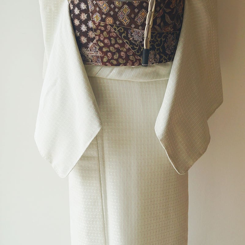 いおはた　絹織物/単衣 紗角帯 夏用 単衣帯 -9- 正絹 博多織 絹100% ブルー系 : あおい