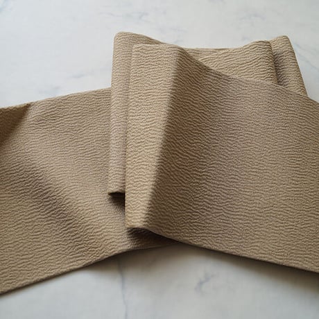 【なごや帯】縮緬地　三角更紗文　なごや帯