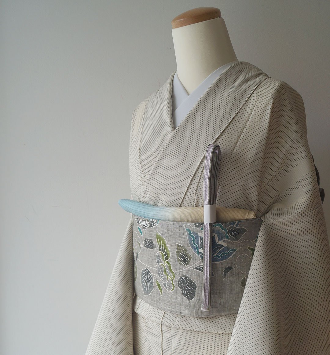 新品 本大麻 栗山吉三郎 ドラゴン お仕立て上がり品 夏着物 なごや帯 6202