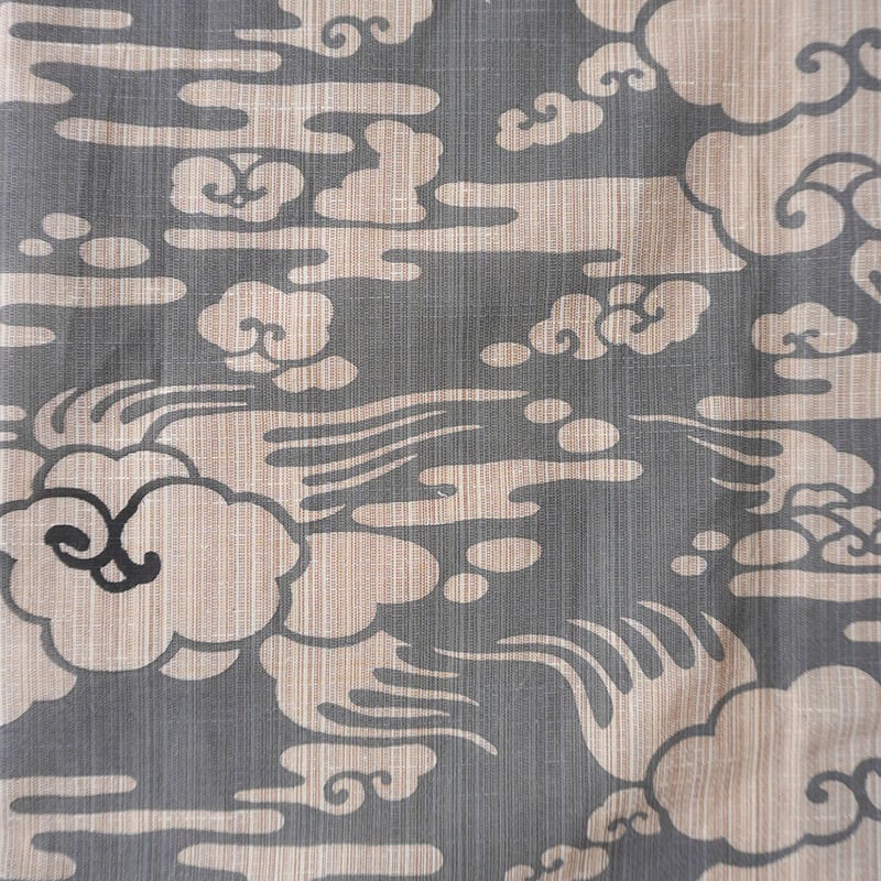 竺仙・浴衣】竺仙製 海松茶色×生成り色 松煙染小紋 瑞雲と霞文 竺仙・浴衣】竺仙製 海松茶色×生成り色 松煙染小紋 瑞雲と霞文