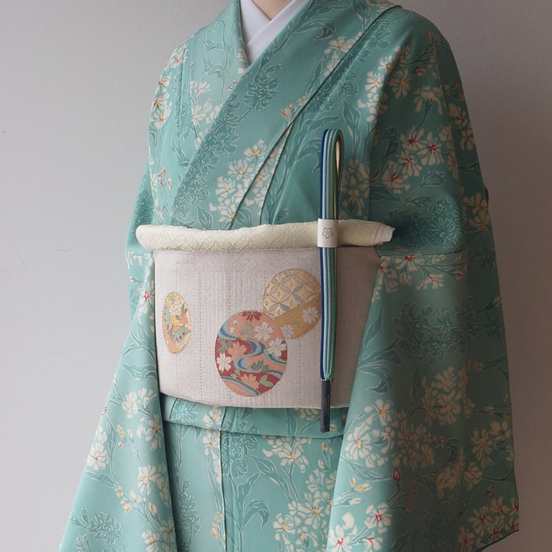 袷】花緑青地 花文 小紋 | 大山キモノ・ちぇらうなぼるた 袷】花緑青地 花文 小紋 | 大山キモノ・ちぇらうなぼるた