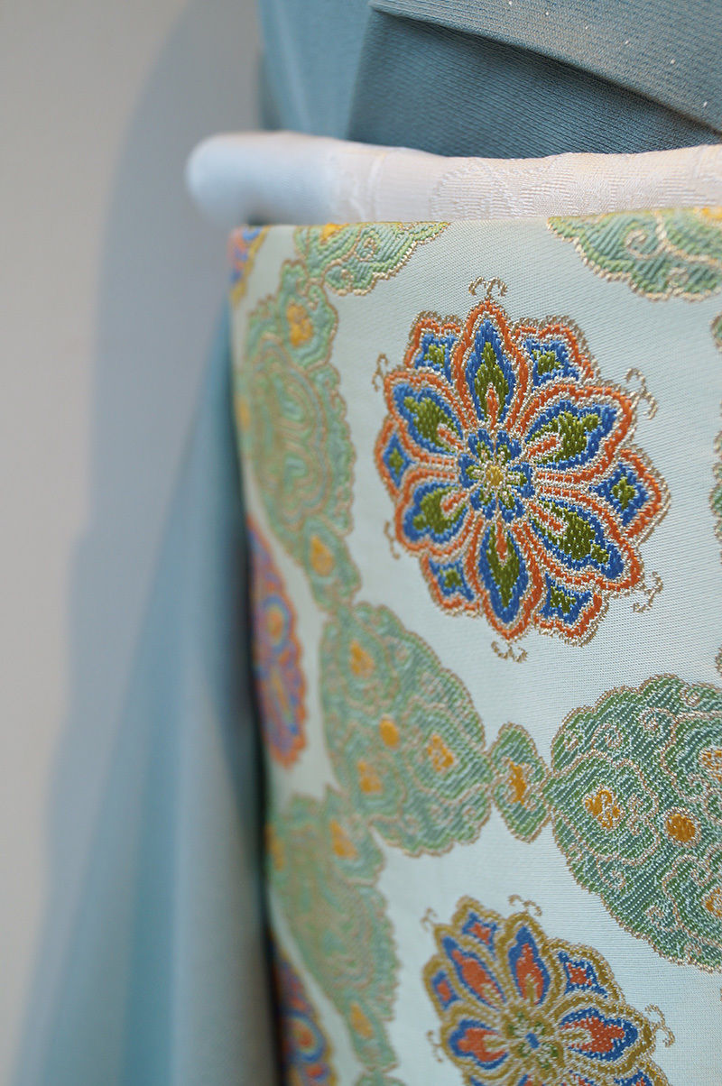 龍村晋謹製傳匠名錦全通柄袋帯吉祥亀甲金糸たとう紙付