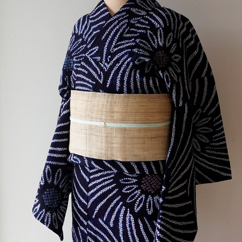 絞り　浴衣　暈し染め　草花文　✨ほぼ未使用保管✨トールサイズ✨ 本藍染絞り浴衣（風船大小） | オンラインショップ｜京都大原 本