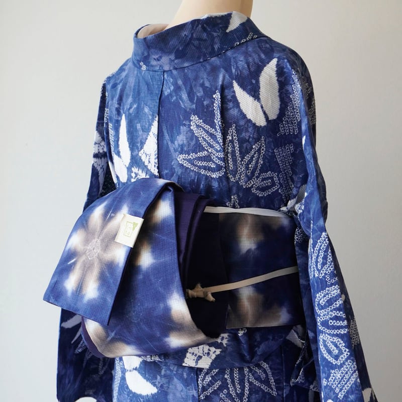 有松絞り浴衣専門店つゆくさ・浴衣】青藍色 竹 浴衣 | 大山 有松絞り浴衣専門店つゆくさ・浴衣】青藍色 竹 浴衣 | 大山