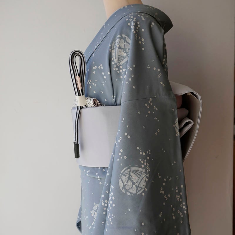 正絹小紋袷芝草に小花