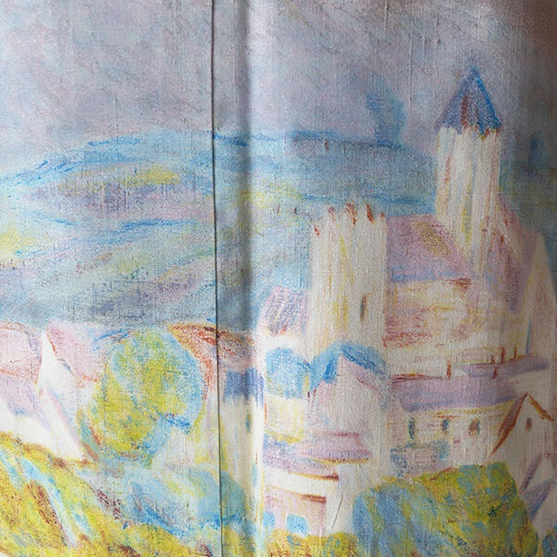 油画 約50年以上前の油絵です。作者不明 袷】薄柿色系 印象派