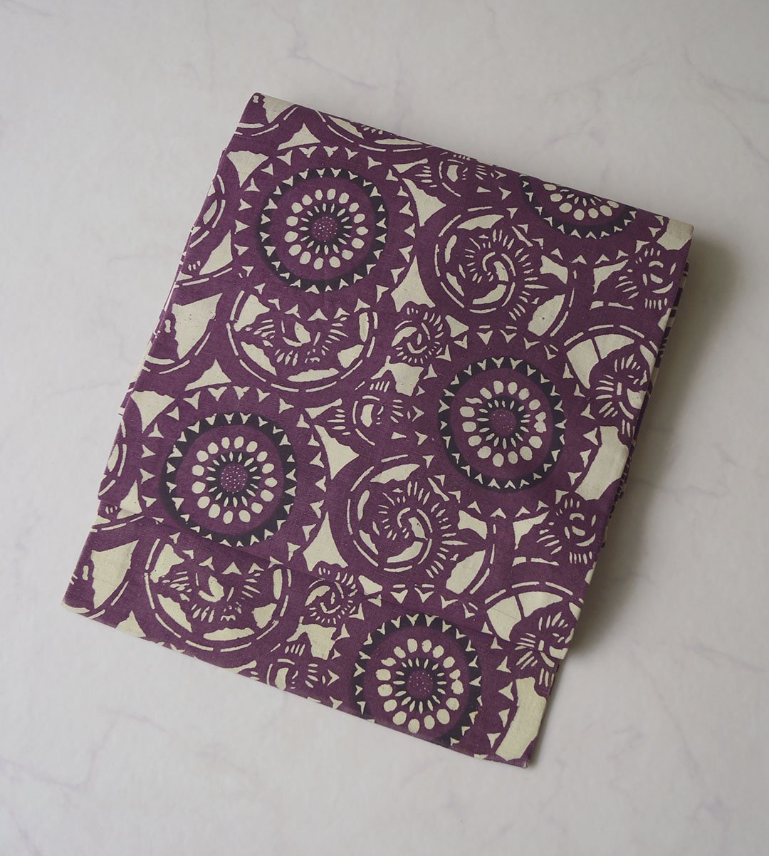 【麗しの普段キモノ＊】紺色の紬　ろうけつ名古屋帯プレゼント☆ なごや帯】紫紺色 抽象花唐草文 紬地なごや帯 | 大山キモノ・ち