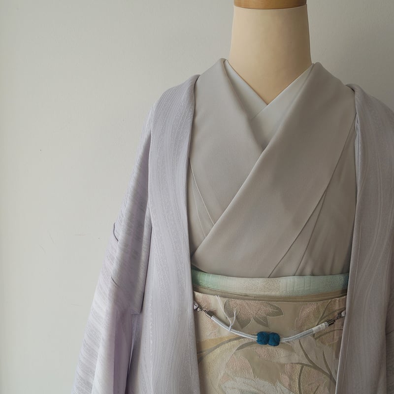 紗羽織】紋紗 ゆらぎ縞柄 鴇鼠色暈かし薄羽織 未使用品 | 大山 紗羽織】紋紗 ゆらぎ縞柄 鴇鼠色暈かし薄羽織 未使用品 | 大山