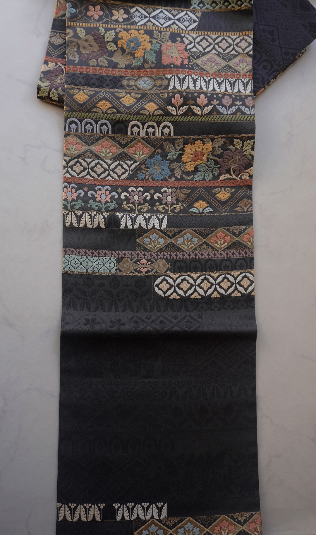 ★最終価格★ 新品未使用　45万　青山みとも　縮緬　インド沙羅　名古屋帯　作り帯 ☆最終価格☆ 新品未使用45万青山みとも縮緬インド沙羅名古屋帯作り帯