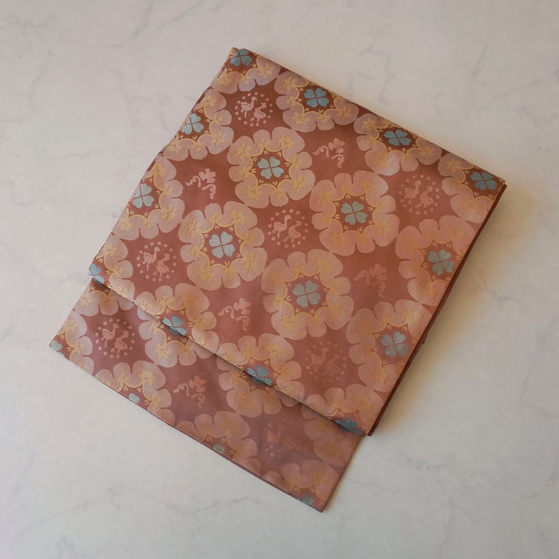 なごや帯】川島織物製 甚三紅色 花唐草文なごや帯 | 大山キモノ