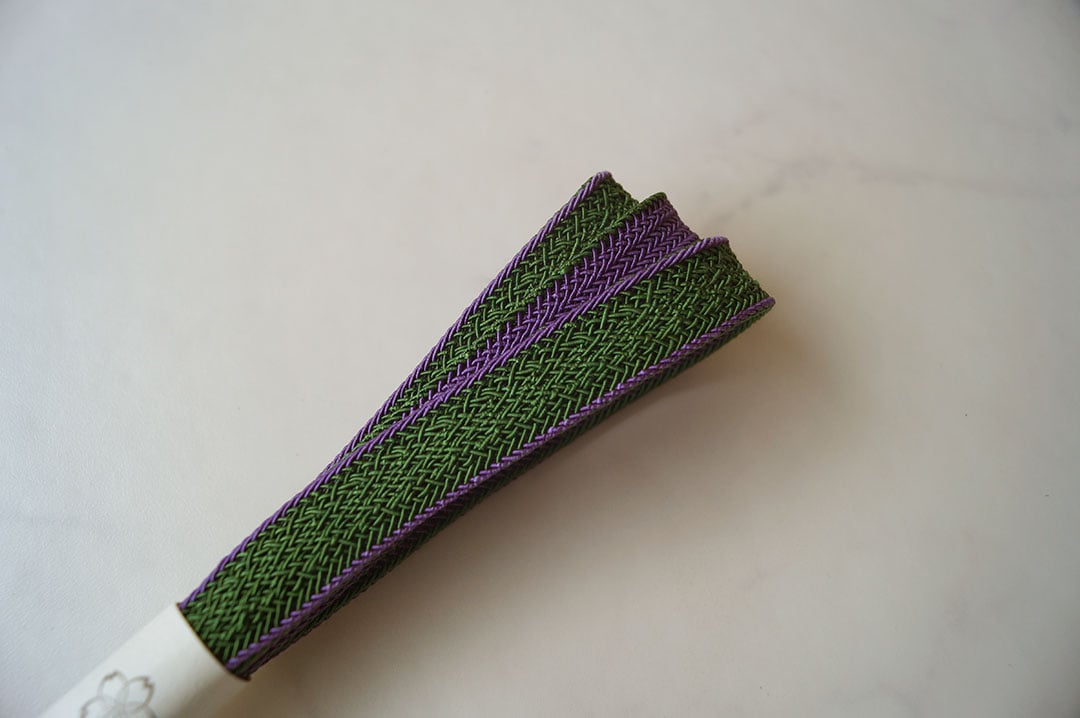 和小物さくら・帯締め】千歳緑色×桑の実色 綾高麗リバーシブル夏