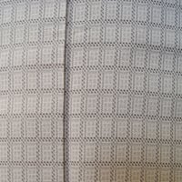 【単衣】トールサイズ　砂色　格子柄　お召し