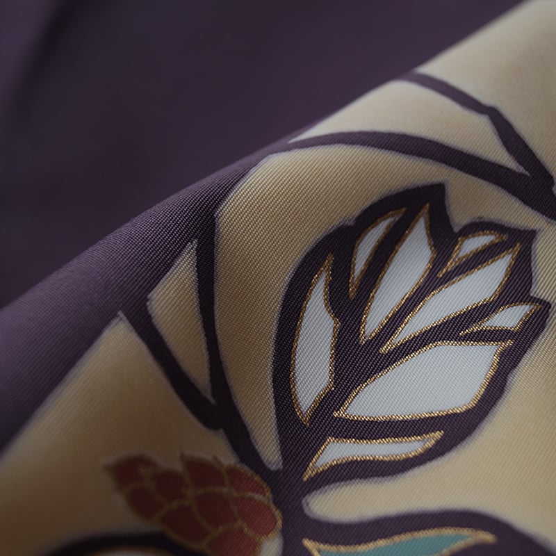 名古屋帯 色彩多様な鈴柄 金彩 似紫色 O-5389 なごや帯】葡萄鼠色 葛の花柄 塩瀬なごや帯 | 大山キモノ・ちぇ