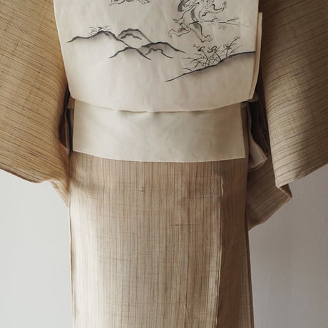 【夏・紬】ナチュラル系裾暈ししょうざん生紬