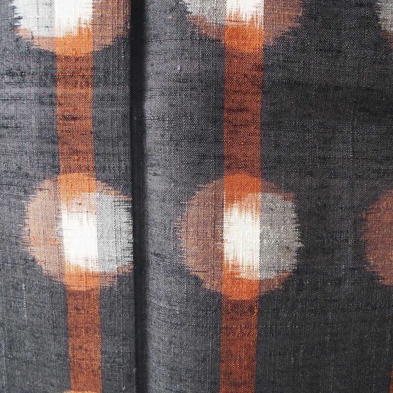 単衣】藍墨茶地 古典水玉模様 置賜紬 | 大山キモノ・ちぇらうな