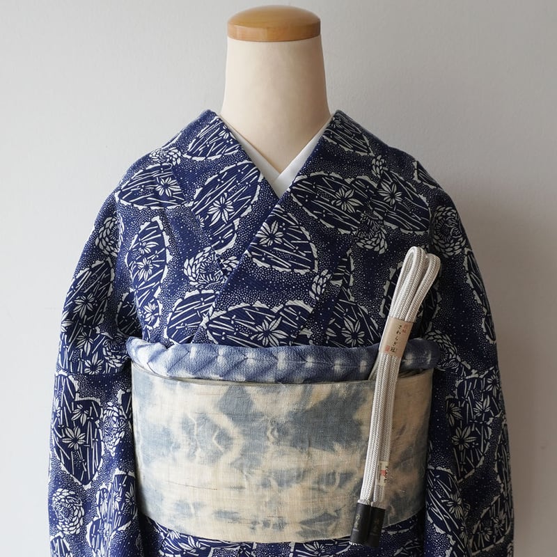 日本製 浴衣 蝶々 藍本染め ￼ レディース