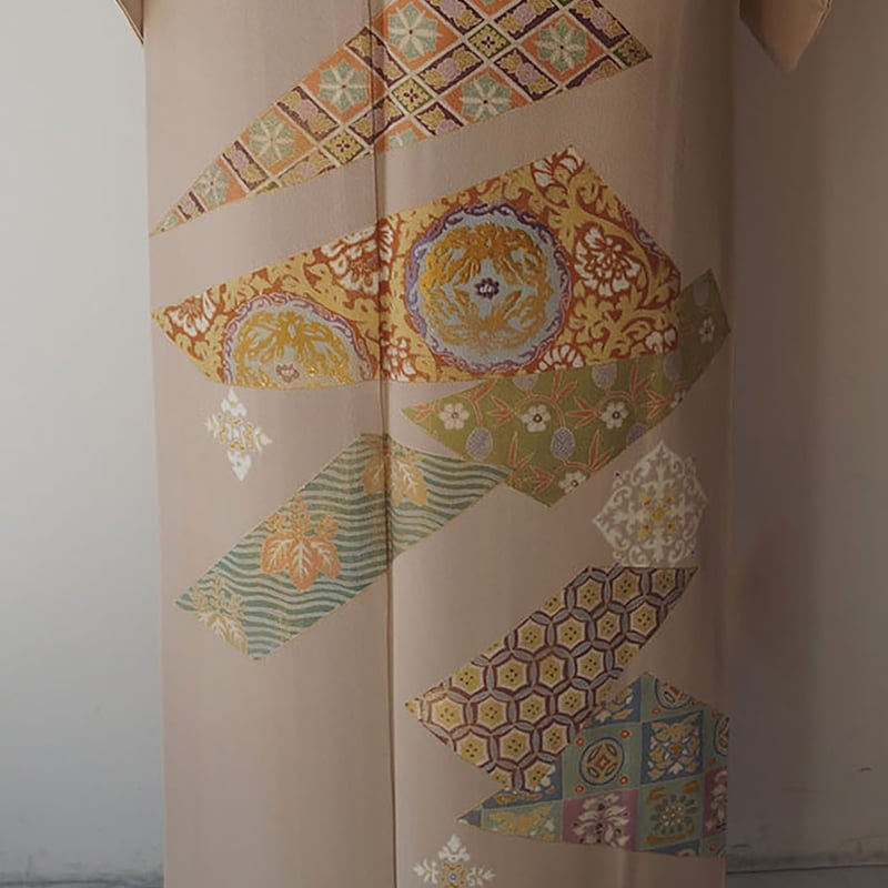 袷】灰梅色 名物裂文 附下訪問着 | 大山キモノ・ちぇらうなぼるた 