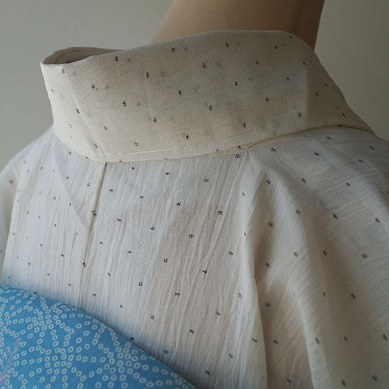 夏・麻】生成り色地 小井桁絣文 本場小千谷縮 証紙付き | 大山