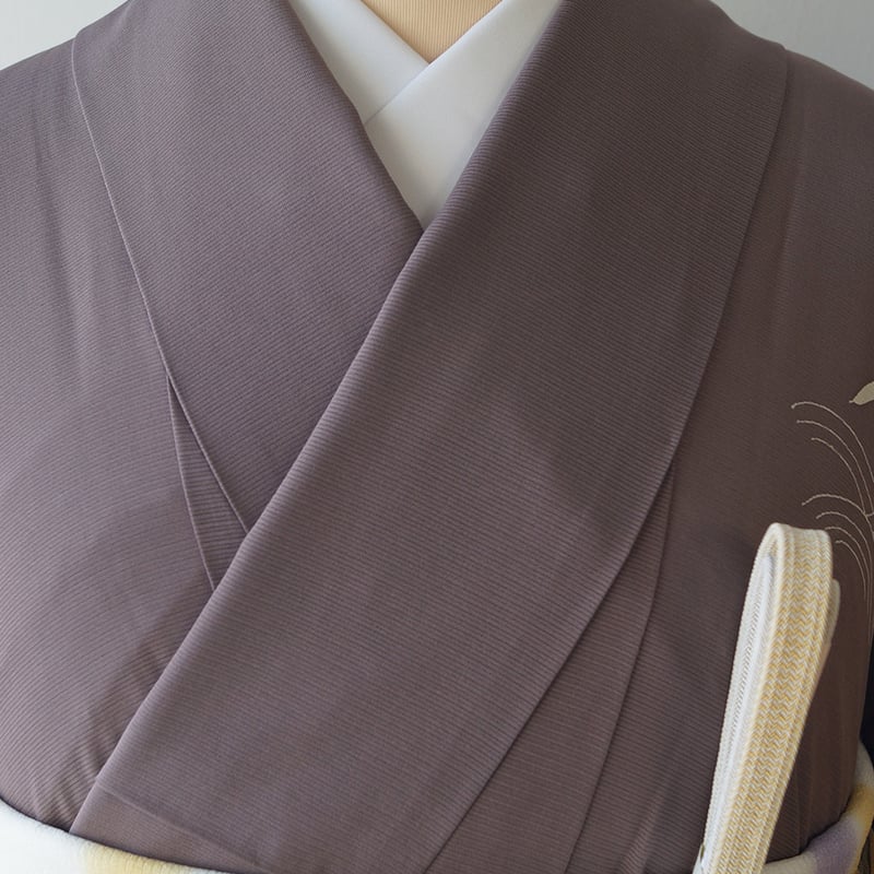 406mh37●付下げ 薄鳩羽鼠色 総刺繍 菊に鏡花文様 丹後ちりめん●しつけ付 406mh37○付下げ 薄鳩羽鼠色 総刺繍 菊に鏡花文様 丹後ちりめん