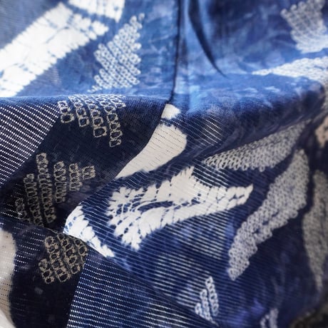 【有松絞り浴衣専門店つゆくさ・浴衣】青藍色　竹　浴衣