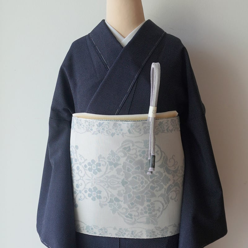 単衣】濃藍地 蚊絣文 本塩沢 | 大山キモノ・ちぇらうなぼるた 単衣】濃藍地 蚊絣文 本塩沢 | 大山キモノ・ちぇらうなぼるた