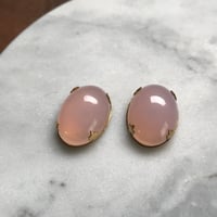 pink opal oval setting