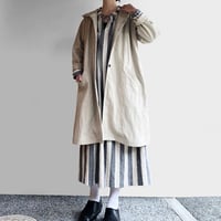 コットンリネンフーデッドコート　BE