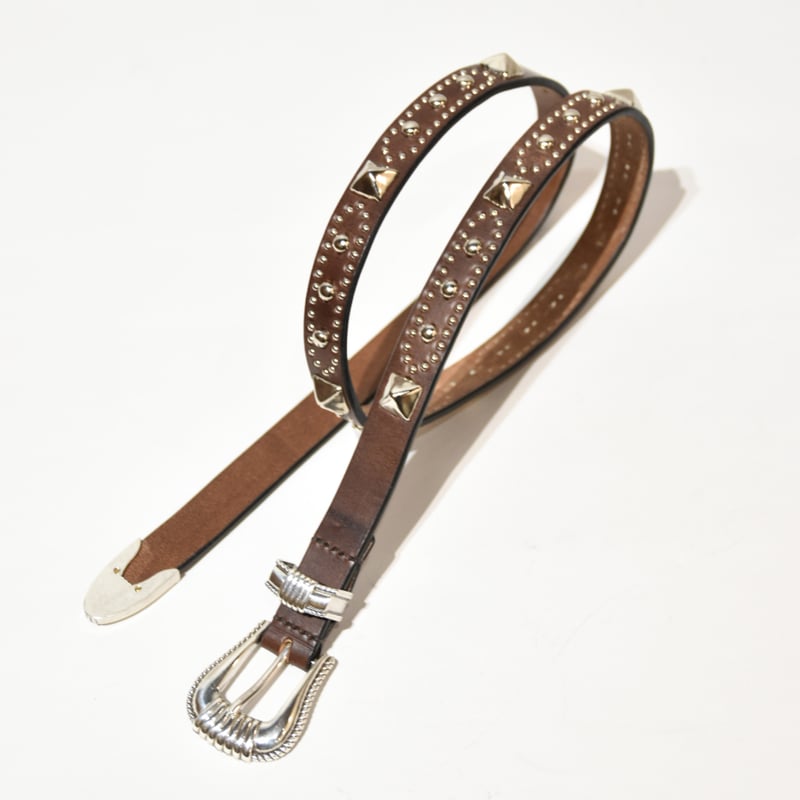 25mm WESTERN LONG BELT -silver studs- | the won 25mm WESTERN LONG BELT -silver studs- | the won