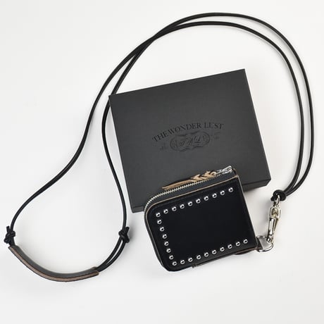STUDS L-ZIP MINI WALLET -with strap-