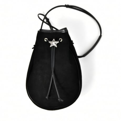STAR DRAWSTRING BAG -goat suede-