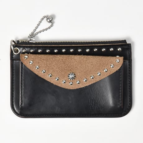 SHELL & STUDS UTILITY POUCH -chrome excel-