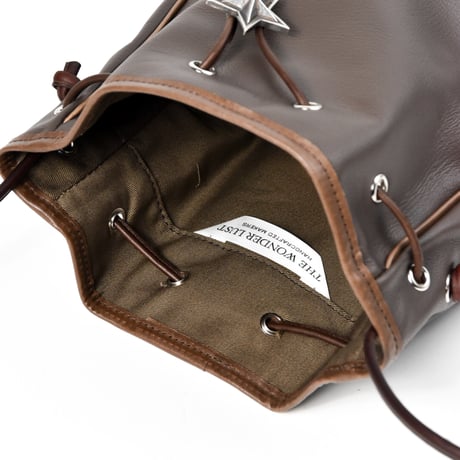 STAR DRAWSTRING BAG -goat smoorth-