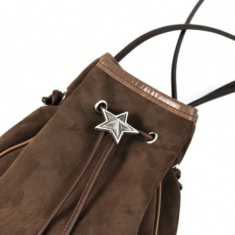 STAR DRAWSTRING BAG -goat suede-