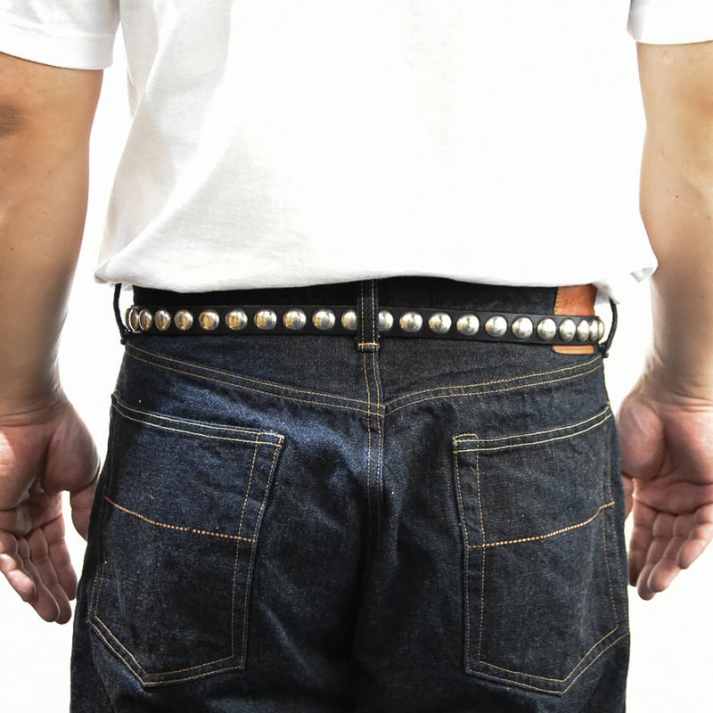 20mm NARROW LONG BELT-silver studs- | the wonde 20mm NARROW LONG BELT-silver studs- | the wonde