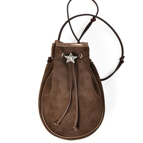 STAR DRAWSTRING BAG -goat suede-
