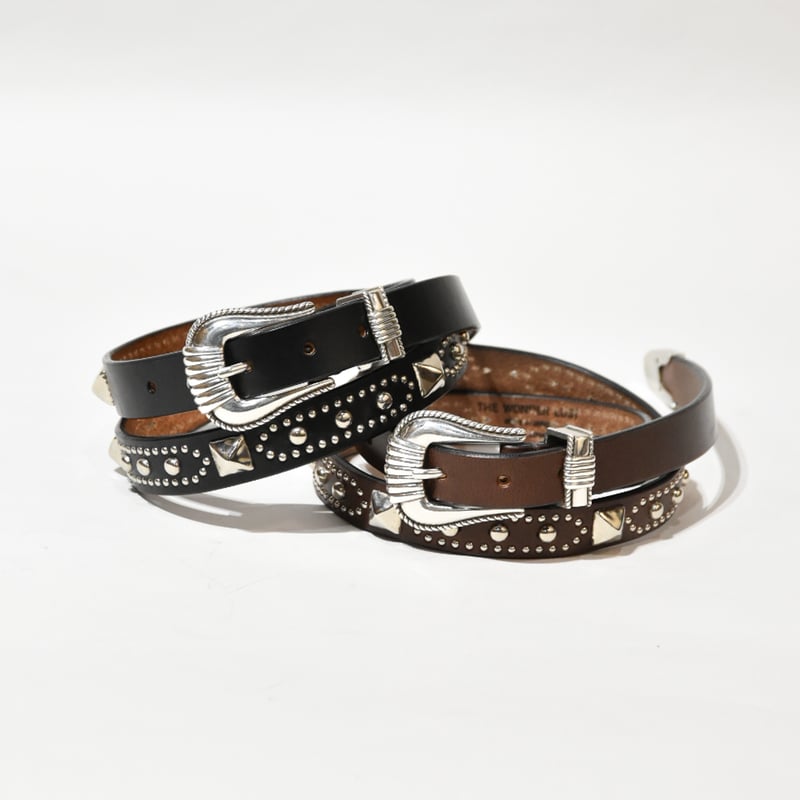 25mm WESTERN LONG BELT -silver studs- | the won 25mm WESTERN LONG BELT -silver studs- | the won
