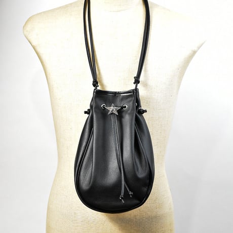 STAR DRAWSTRING BAG -goat smoorth-