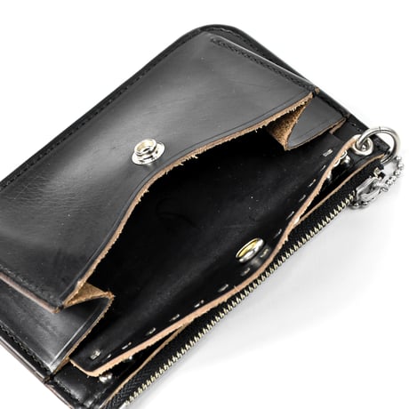 SHELL & STUDS UTILITY POUCH -chrome excel-