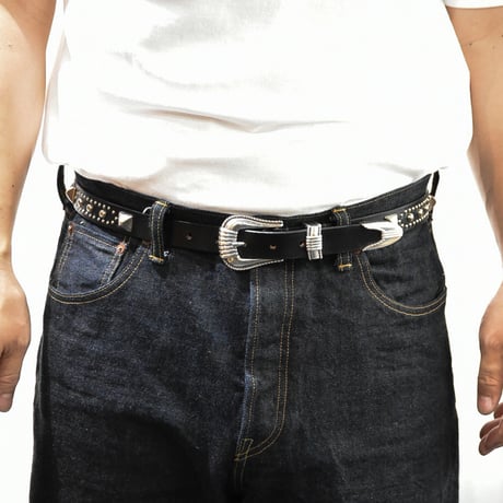 25mm WESTERN BELT -U.K silver studs-