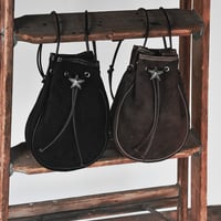 STAR DRAWSTRING BAG -goat suede-