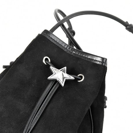 STAR DRAWSTRING BAG -goat suede-