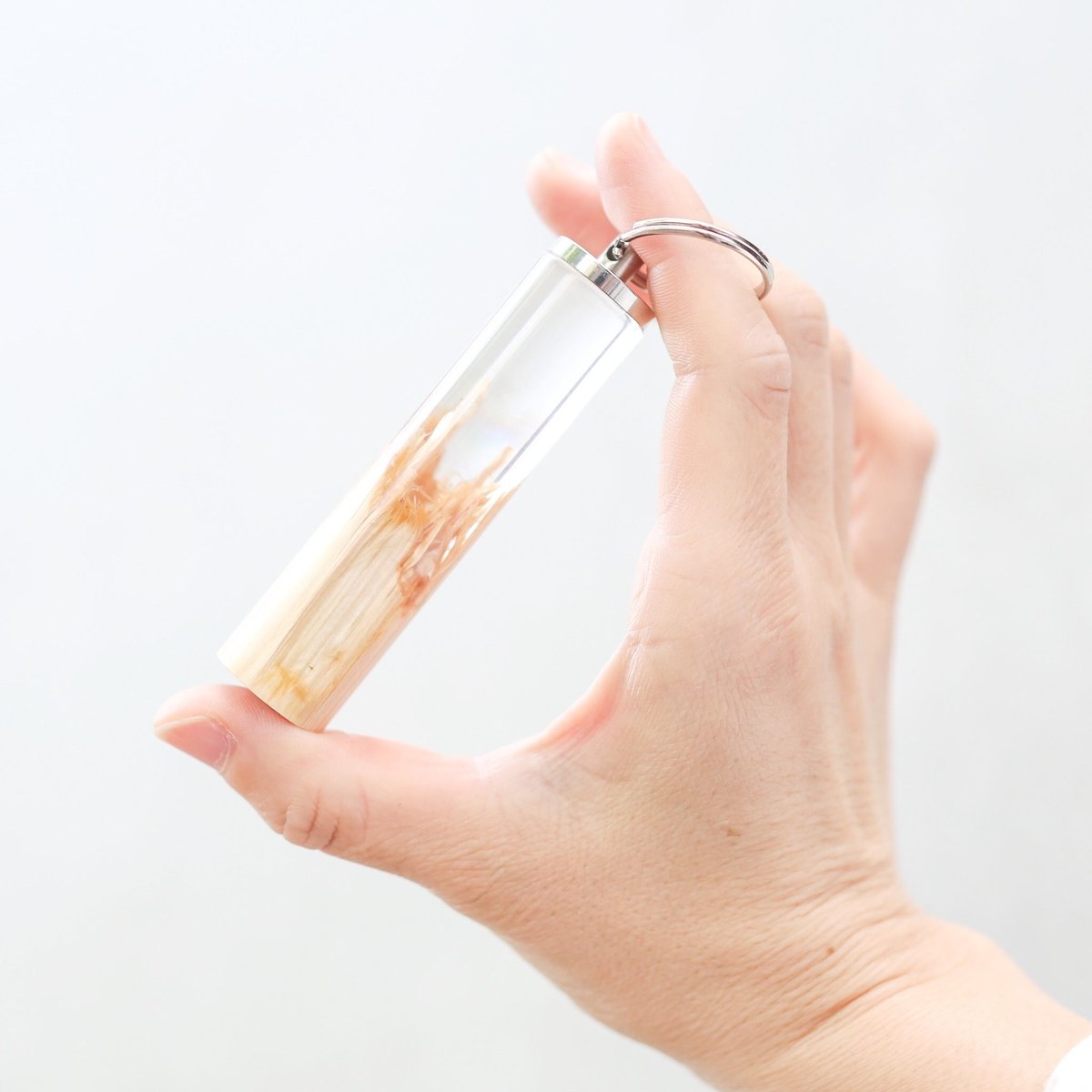 No.21ピンクかわ(* ॑꒳ ॑*)wood☺︎キーホルダー