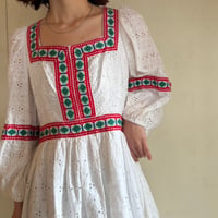 70's cutwork lace dress 382