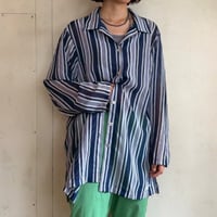 "Tommy Bahama" stripe see-throgh shirt 343
