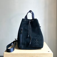 AS2OV アッソブ / DRAW STRING BAG( WP SUEDE )/ NAVY