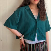 seersucker cropped shirt 353