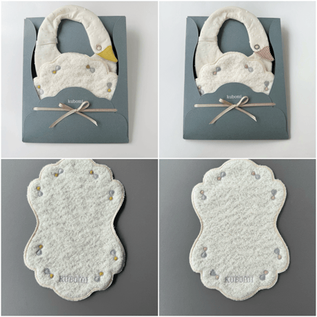 ｜出産祝い｜ あひるのスタイ刺繍タオルセット【イエロー】　BOX付き