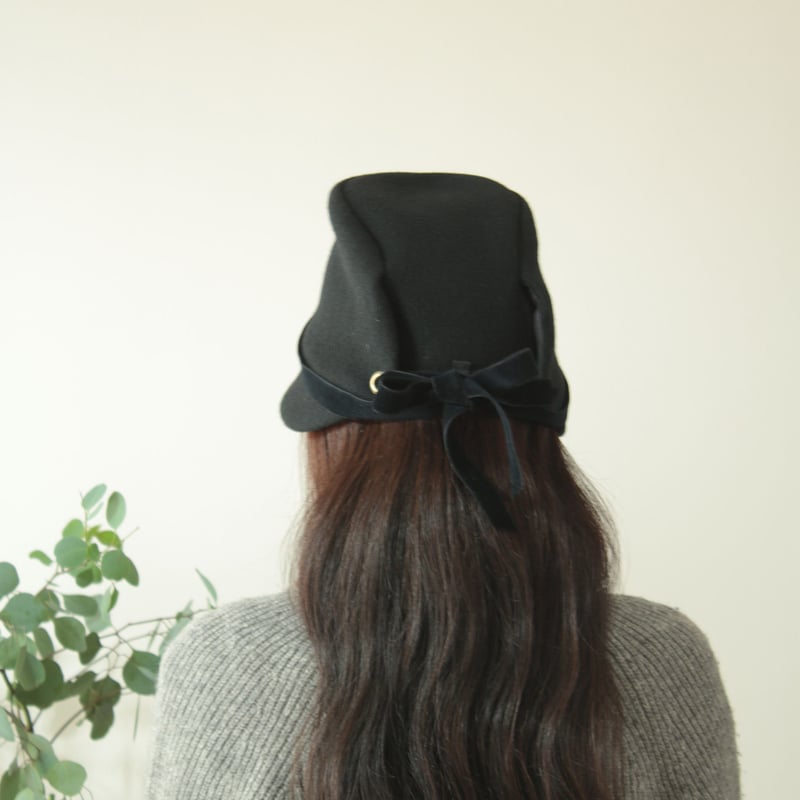 ◇送料無料◇ ウールメルトン帽子【ブラック】レディース | kubomi