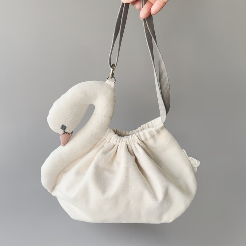 スワンポーチ M 】白鳥・黒鳥巾着｜1月末発送 | kubomi [クボミ