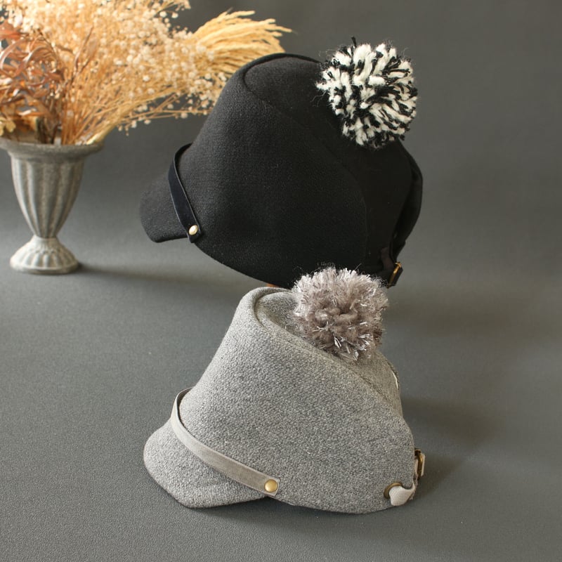 ウールキャップ こども用 Kids【 Black・Gray 】 | kubomi ウールキャップ こども用 Kids【 Black・Gray 】 | kubomi